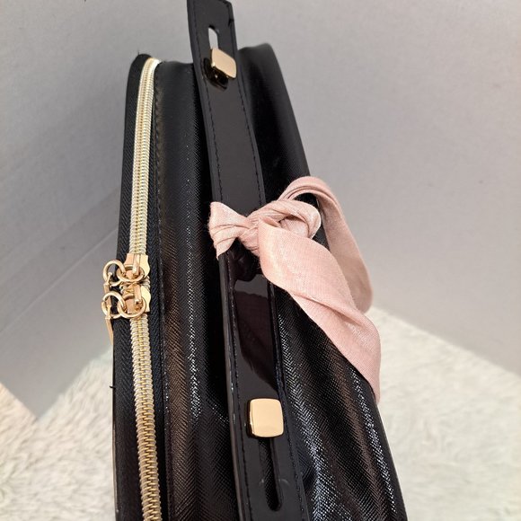 Lancome Black Square Cosmetic Makeup Travel Train Case - Picture 7 of 9